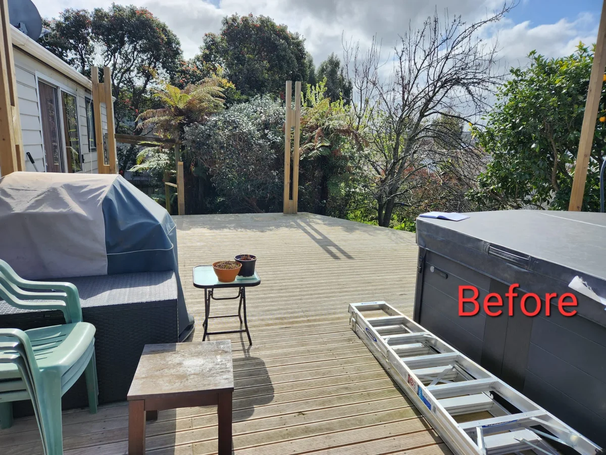 Before deck pergola build